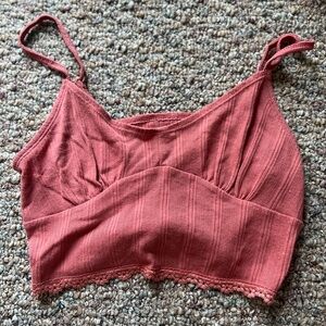 American Eagle Coral Cropped Tank Top